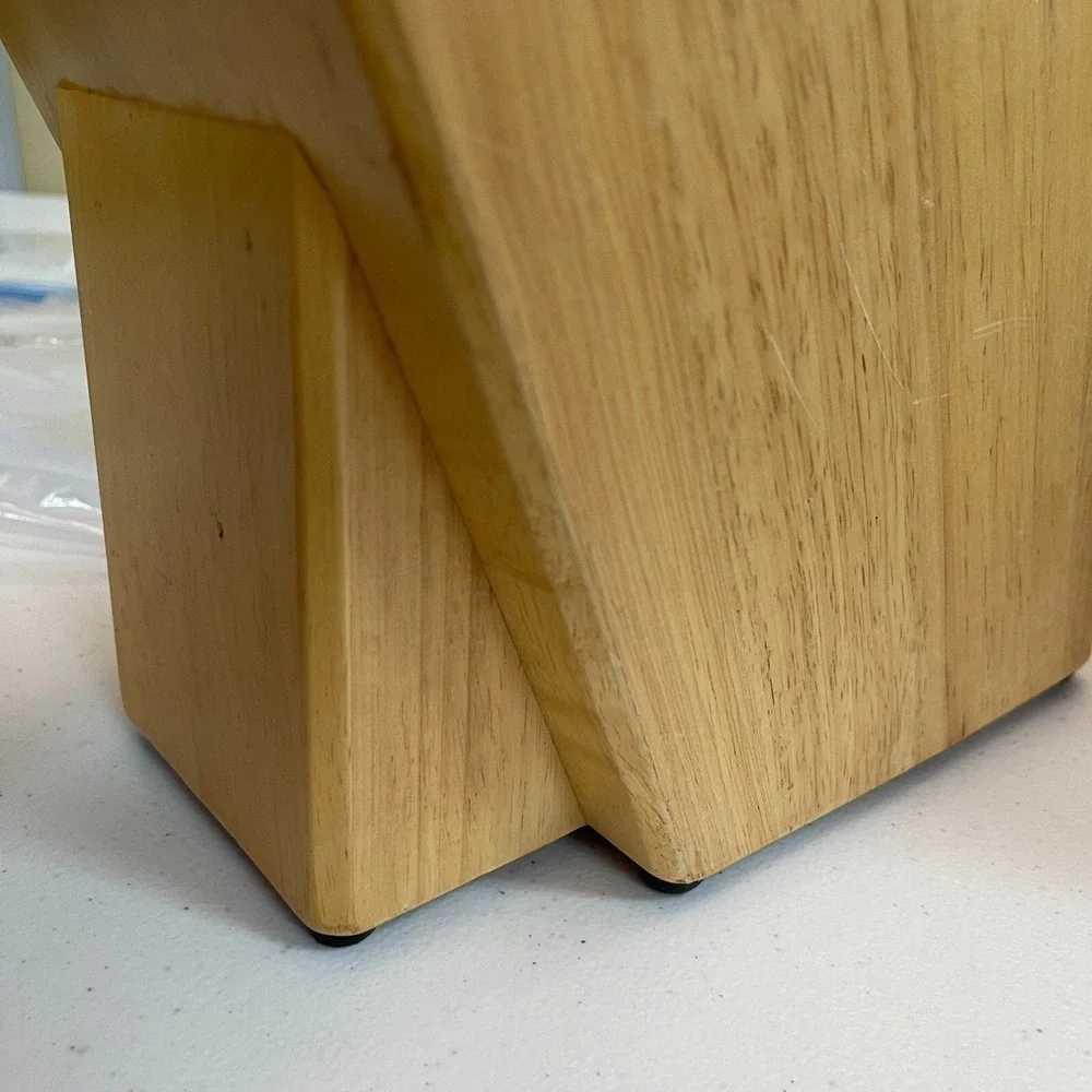 I‎ Go Home Products Slotless Wooden Knife Block Stand Cutlery Storage Organizer